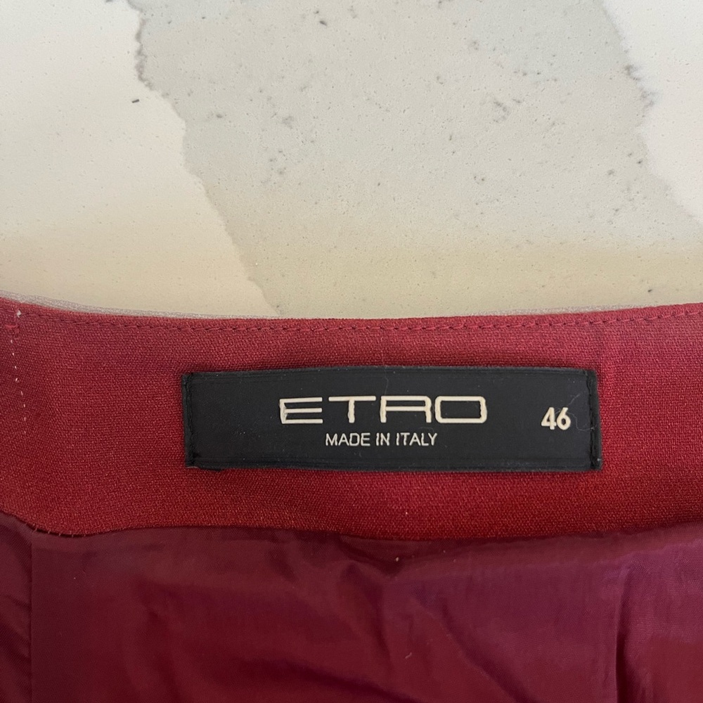 ETRO Pink & Burgundy Knee-Length Skirt – Italian Size 46 (US 10) - Picture 4 of 5